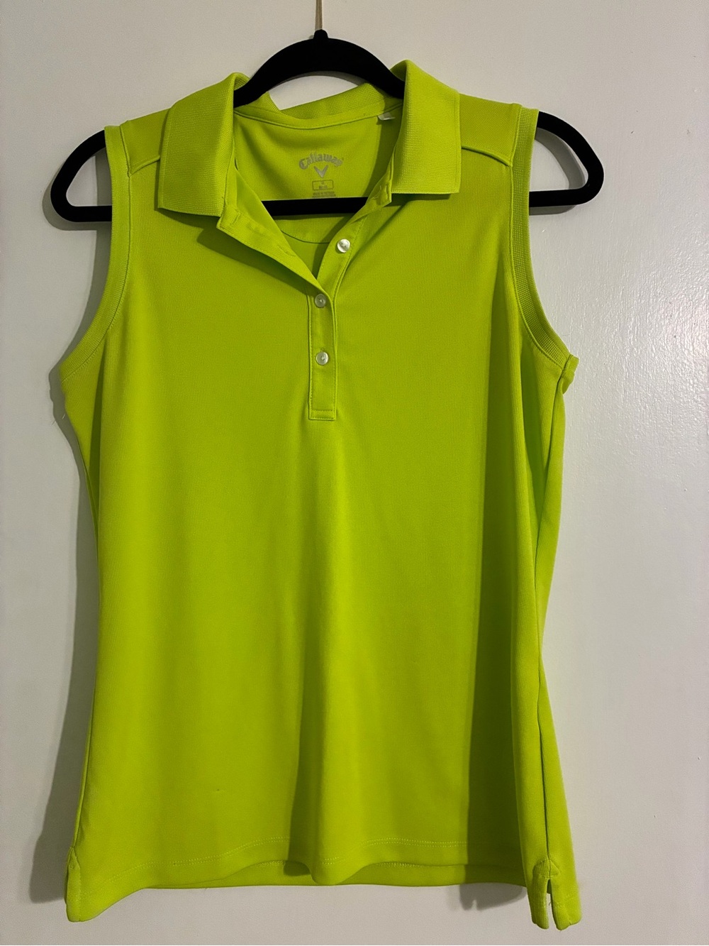 Callaway Women's Sleeveless Polo in Neon Yellow-Green